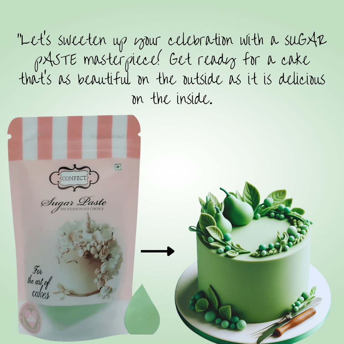 Image 4 of Confect Pea Green Fondant | Edible Sugarpaste