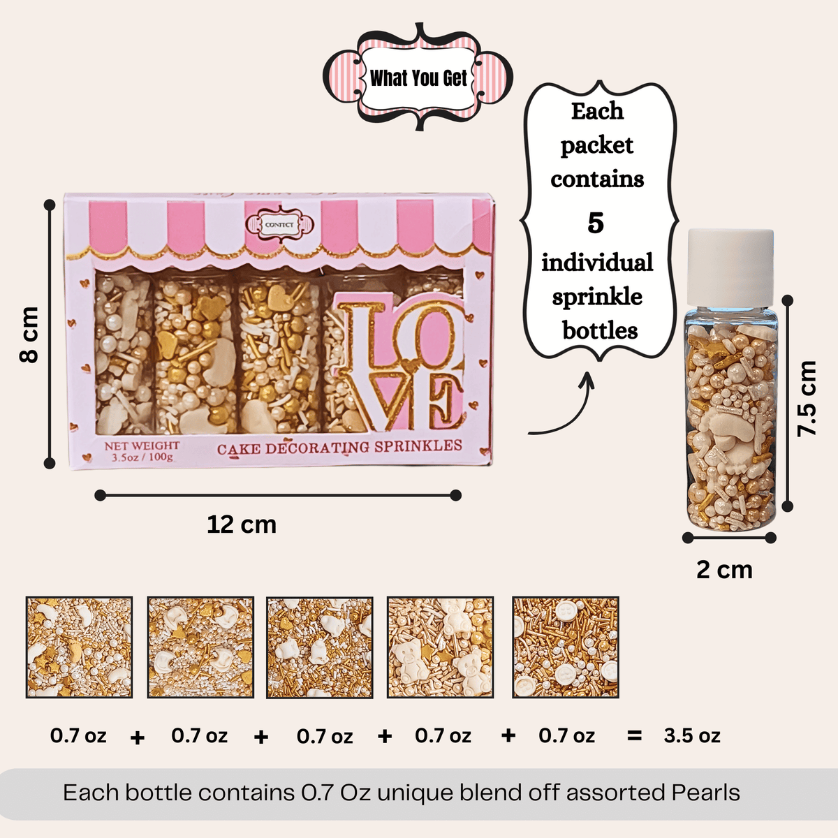 Image 4 of Confect Baby Shower Sprinkles |Edible Sprinkles For Cake & Cupcake Decoration