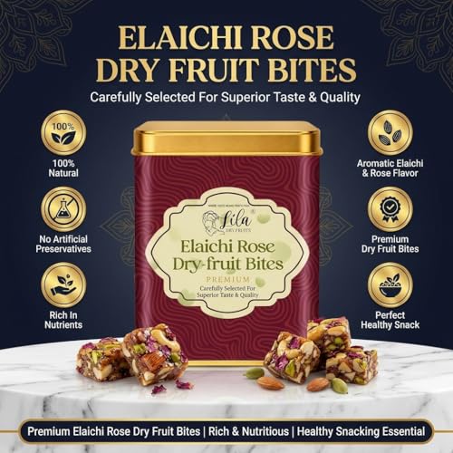 Image 5 of LILA DRY FRUITS Dry Fruit Bites 200 gms Rose Cashew Dry Fruits Barfi