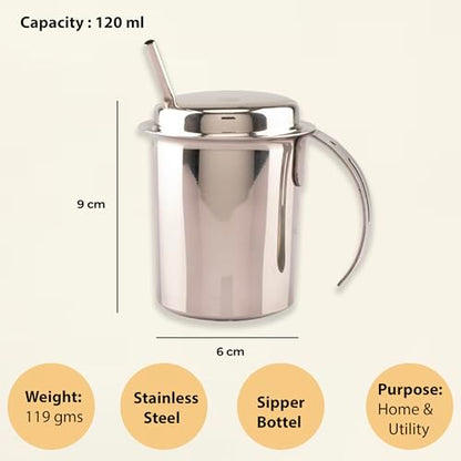 Image 6 of Spillbox Stainless Steel Tumbler with Straws for Toddlers, New Born Babies, Toy for Kids-Straw Tumbler with Hole