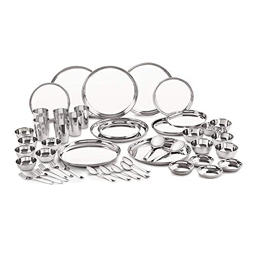 Image 1 of 50 pieces / Delight for the product neelam Stainless Steel Dinner Set