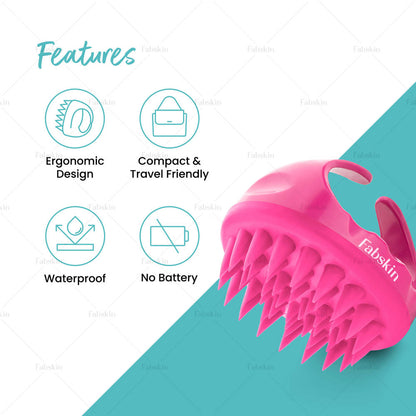 Image 3 of Fabskin Hair Scalp Massager & Shampoo Hair Brush - Pink