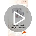 Image 2 of Sumeet Stainless Steel Designer Square Storage Containers Box Set of 2, 600ml