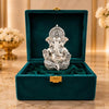 Image 1 of Default Title for the product Gold Art India Ganesha Idol for Car Dashboard & Kamdhenu Idol for Vastu Decor (Silver, Oval)