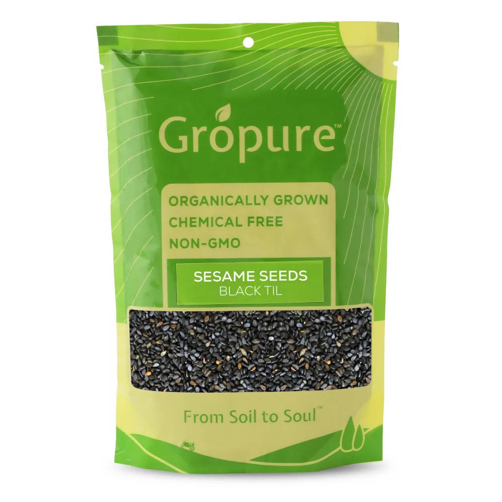 Image 1 of 200 gm / Pack of 1 for the product Gropure Organic Sesame Seeds Black