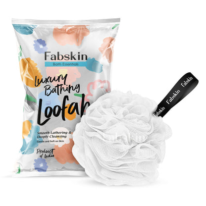 Image 1 of 1 Pc / Pack of 1 for the product Fabskin Luxury Bathing Round Loofah Bath Sponge - White