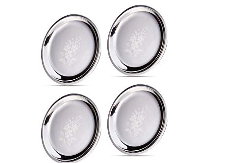 Image 1 of Default Title for the product neelam Stainless Steel Round Plates 18 cm Set of 12