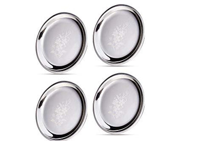 Image 1 of Default Title for the product neelam Stainless Steel Round Plates 18 cm Set of 12