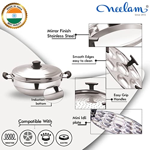 Image 3 of neelam Stainless Steel Multi Kadai 3500 ml Cooking Set