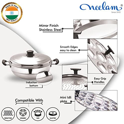 Image 3 of neelam Stainless Steel Multi Kadai 3500 ml Cooking Set