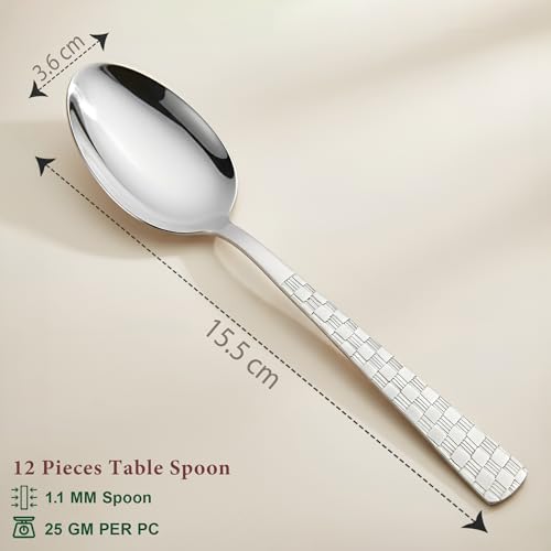 Image 6 of Parage Stainless Steel Spoon Set 12 Pieces 15.5 cm
