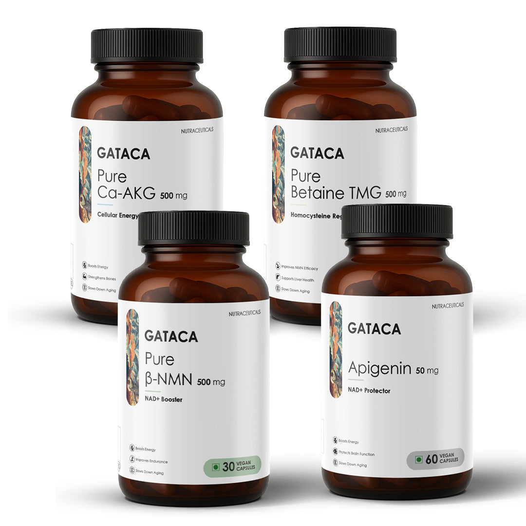 Image 1 of combo / Pack of 1 for the product GATACA The Supersede Stack (Pure β-NMN 500 mg, Apigenin 50 mg, Pure Ca-AKG 500 mg)