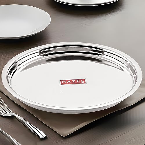 Image 2 of HAZEL Stainless Steel Plates Set 25 cm
