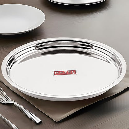 Image 2 of HAZEL Stainless Steel Plates Set 25 cm