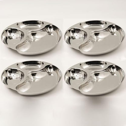 Image 4 of Pack of 4 for the product Spillbox Stainless Steel Tiffin Plate