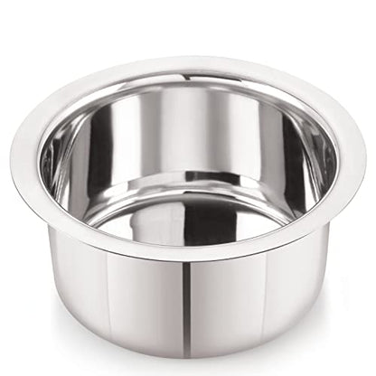 Image 1 of Default Title for the product neelam Tope/Patila - Flat Bottom, Stainless Steel, 12 inch 1pcs Set