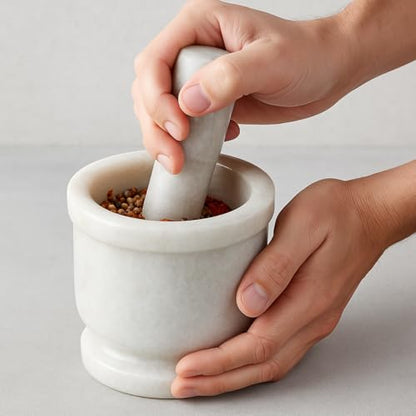 Image 8 of JAIPUR ACE Natural Marble Mortar and Pestle Set