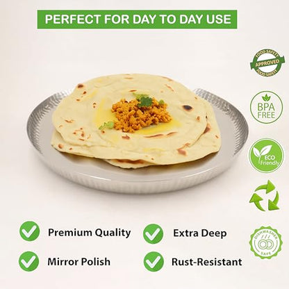 Image 12 of Spillbox Stainless Steel Hammered Tiffin Plate