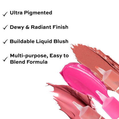 Image 2 of Makeup Revolution Superdewy Liquid Blusher - Ultra Pigmented-Dewy & Radiant Formula You Had Me At First Blush - Blush Me Up