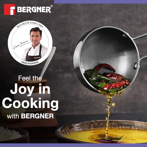 Image 2 of BERGNER BE Essentials Tri-Ply Stainless Steel Tadka Pan 10cm 300ml