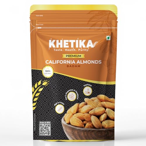 Image 1 of 200 g (Pack of 1) for the product Khetika Premium California Almonds