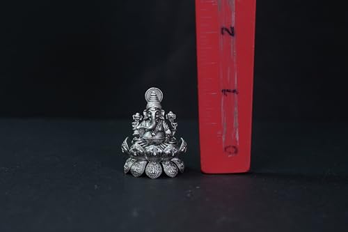 Image 4 of Dista Silvers Antique Lotus Ganesh Right Trunk Sitting 28.15G