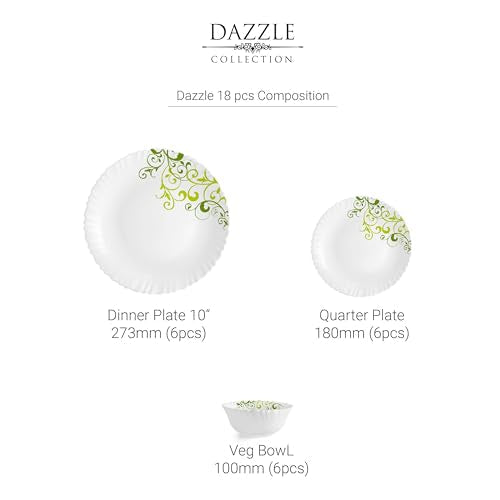 Image 5 of Cello Opalware Dazzle Series Oleander 18-Piece Dinner Set