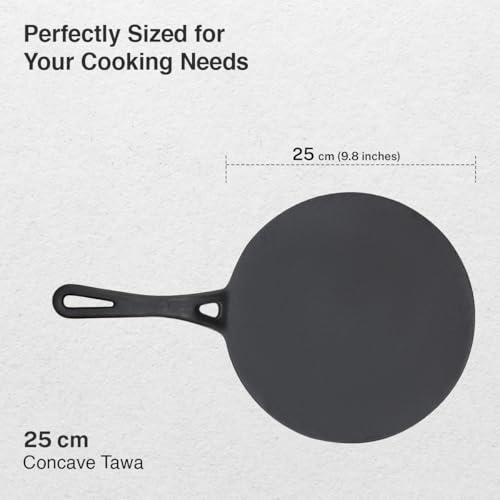 Image 4 of Prestige Cast Iron Concave Tawa, 250 mm (Black)