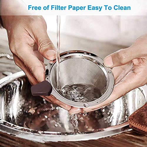 Image 7 of HASTHIP Pour Over Coffee Dripper 800 Mesh Stainless Steel Handle V60