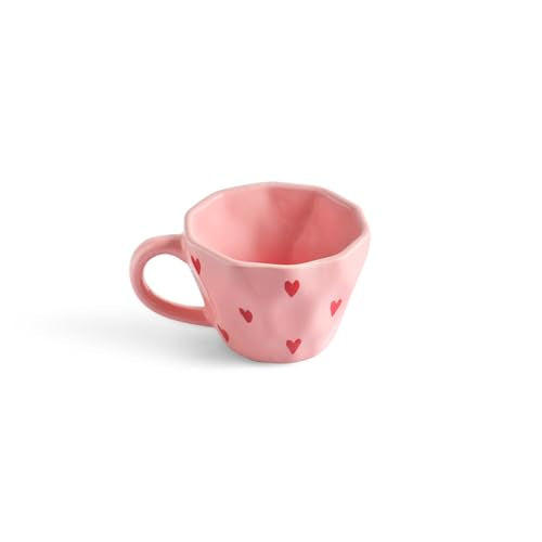 Image 3 of ExclusiveLane Poppy Hearts Ceramic Coffee Mugs Set of 4 (210 ml)