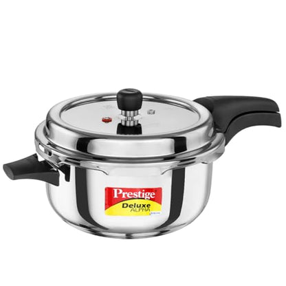 Image 1 of Default Title for the product Prestige Stainless Steel Deluxe Alpha Svachh Outer Lid Deep Pressure Pan Cooker 5 Litre