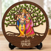 Image 1 of Default Title for the product Radha Krishna Premium Wooden God Idol for Indoor Temple, Living Room Shelf, Work Desk & Puja Decor - 5x5 Inch