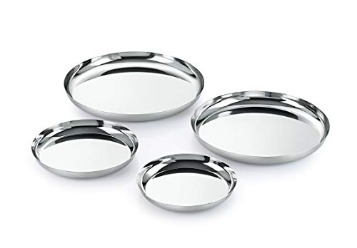 Image 3 of neelam Stainless Steel 9, 18 Gauge J.K Khumcha Thali, 20.5 cm