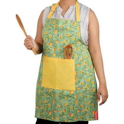 Image 2 of HAZEL Cotton Kitchen Apron with Front Pocket
