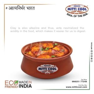 Image 3 of Mitti Cool Clay Cooking Pot Without Lid | 850 ml | Natural Clay Handi for Gas Stove
