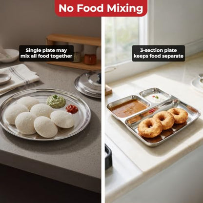 Image 6 of HAZEL Stainless Steel 3 in 1 Mess Tray