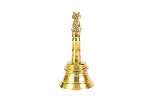 Image 5 of Spillbox Traditional Brass Bell/Worship For Temple Home - 4" Inch Nandi