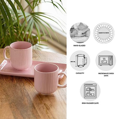 Image 5 of ExclusiveLane Coral Reef Ceramic Coffee Mugs Set of 2 with Tray 300 ML