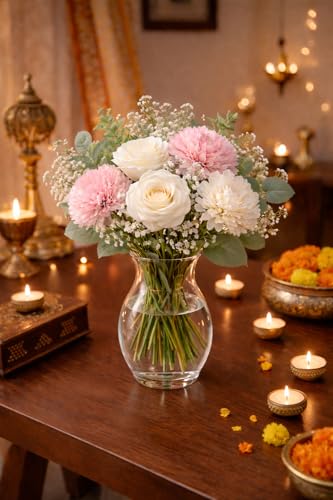 Image 4 of Divyakosh Artificial Fabric Flower Bunch for Vase/Pot Display (VASE NOT Included)