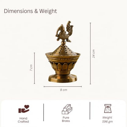 Image 3 of Ritualistic Konark Brass Loban Lamp