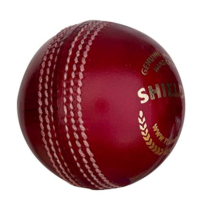 Image 2 of SG Shield 30 Four-Piece Water Proof Cricket Leather Ball (RED)