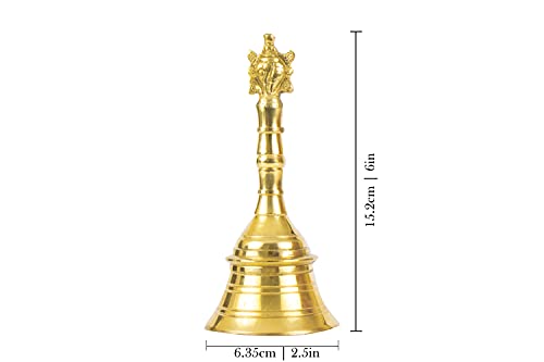 Image 4 of Spillbox Traditional Brass Bell/Worship For Temple Home -6" Inch Shankchakra (1)