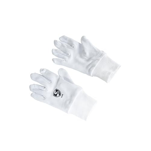 Image 1 of Default Title for the product SG Club Inner Cricket Batting Gloves White Boys Size Cotton Youth Right Hand Orientation
