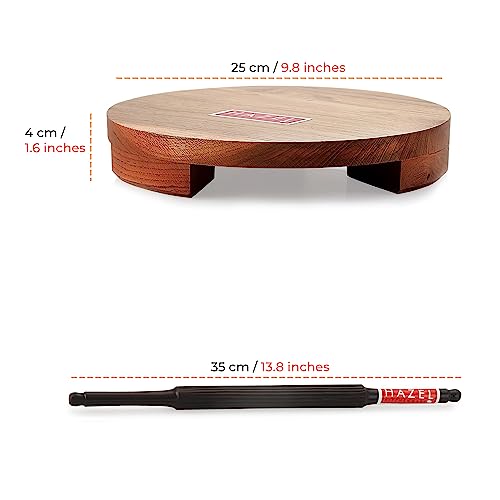 Image 3 of HAZEL Sagwan Polpat Chakla Roti Chapati Maker 24 cm with Sheesham Roti Roller Belan Rolling Pin 35 cm