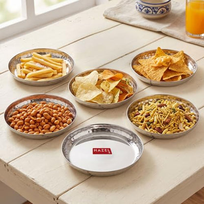 Image 5 of HAZEL Stainless Steel Small Plate 15.5 cm Pack of 6