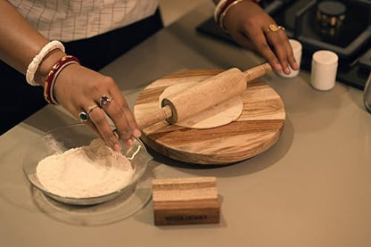 Image 4 of Vesta Homes Wooden Chakla/Pastryboard for Kitchen 9 * 9 * 1.5 Inches