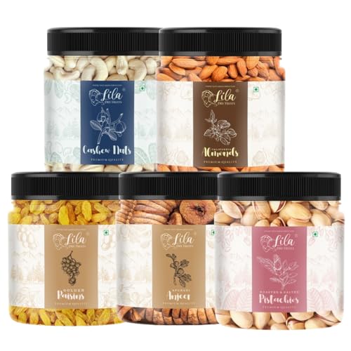 Image 1 of Pack of 1 for the product Lila Dry Fruits Daily Needs DryFruit Combo Pack - 500 gm (5 x 100g)