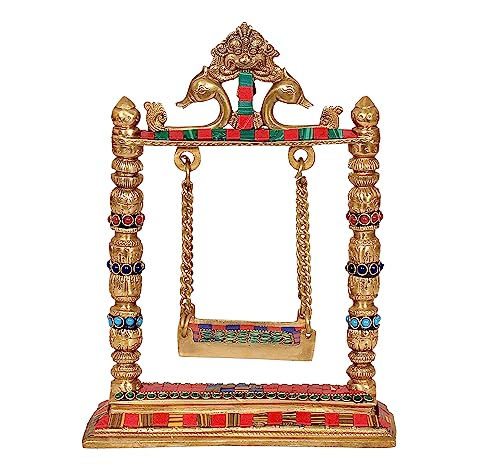 Image 1 of Default Title for the product AONA Brass Swing Jhula for Ladoo Gopal Idol Statue