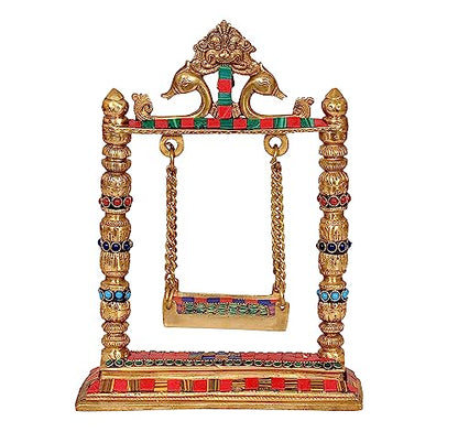 Image 1 of Default Title for the product AONA Brass Swing Jhula for Ladoo Gopal Idol Statue