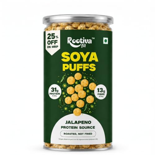 Image 4 of ROOTIVAFIT Soya Puffs Jalapeno Flavour 90g